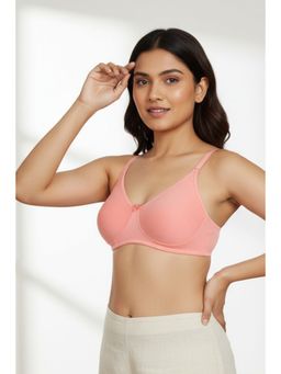 Zivame - Rosaline Basics Double Layered Non Wired 3/4th Coverage Bra - Salmon Rose