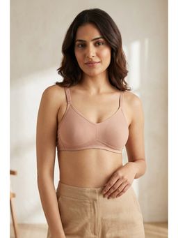 Zivame - Beautiful Basics Double Layered Non Wired Full Coverage Backless Bra - Nude