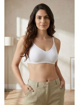 Zivame - Beautiful Basics Double Layered Non Wired Full Coverage Backless Bra - White