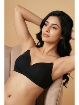 Zivame - Beautiful Basics Padded Non Wired 3-4th Coverage Backless Bra - Black