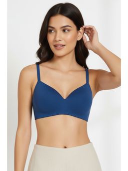 Zivame - Beautiful Basics Padded Non Wired 3-4th Coverage T-shirt Bra - Navy Peony