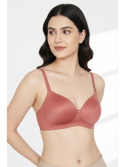 Zivame - Marshmallow Padded Non Wired 3/4Th Coverage T-Shirt Bra - Dusty Cedar