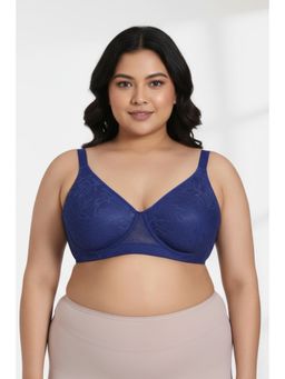 Zivame - True Curv Lightly Lined Wired 3-4th Coverage Super Support Bra-Navy Peony