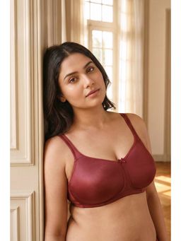 Zivame - Double Layered Non Wired Full Coverage Minimiser Bra -Sundried Tomato
