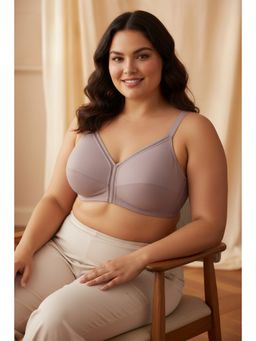 Zivame - True Curv Cotton Laminated Full Coverage Minimiser Bra - Elderberry