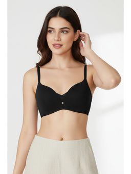 Zivame - Beautiful Basics Non Wired Medium Coverage Push-Up Bra - Anthracite