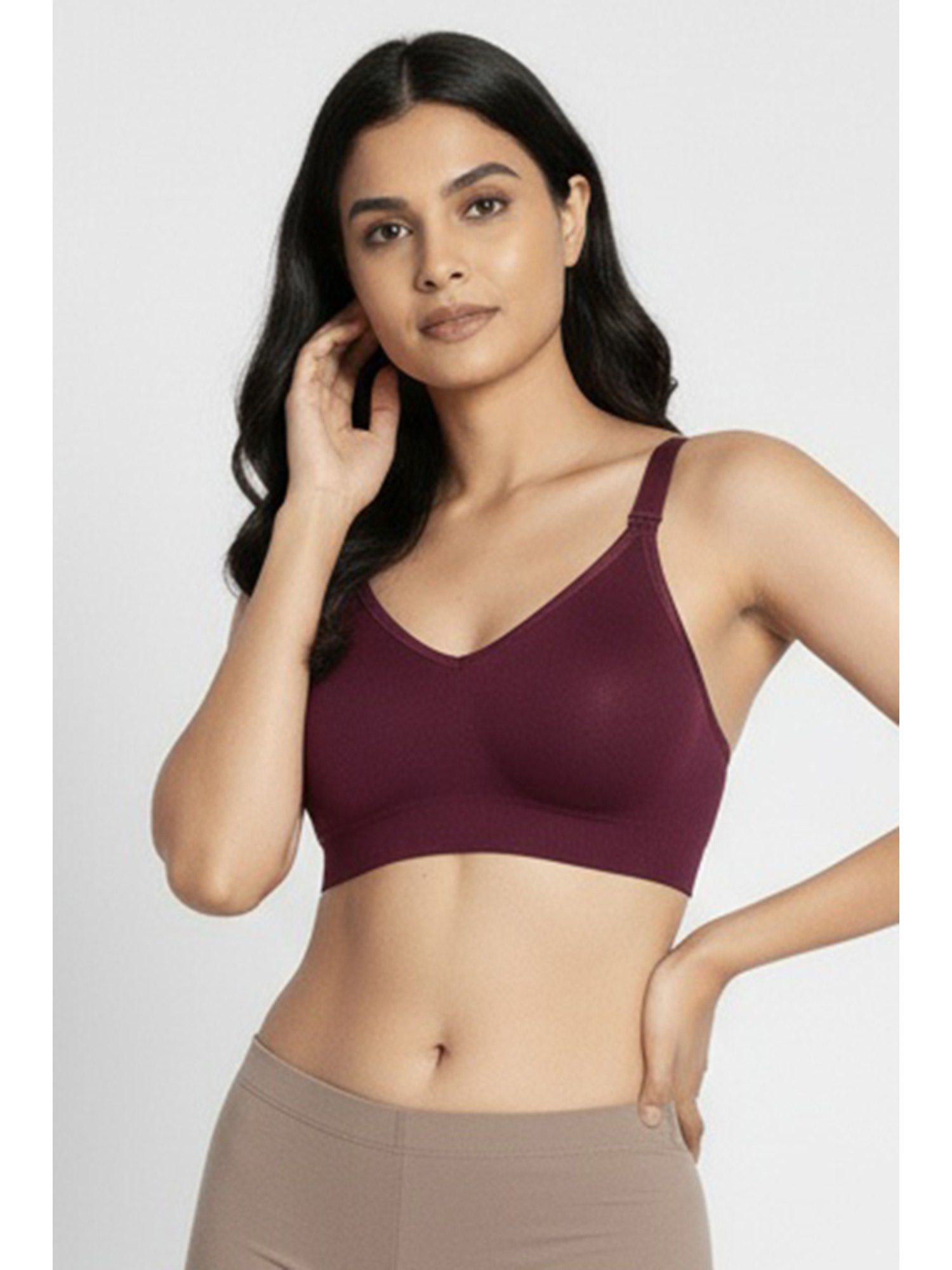 Maternity Padded Seamless Nursing Bra - Beet Wine