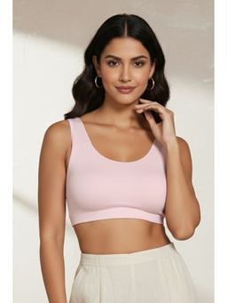 Zivame - Double Layered Non Wired Full Coverage Bralette - Barely Pink
