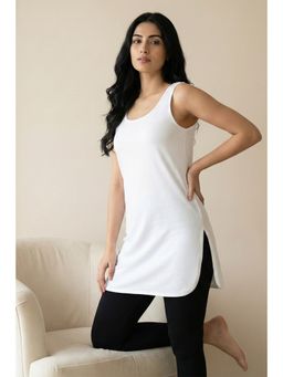 Zivame - Knit Cotton Solid Camisole - Lucent White