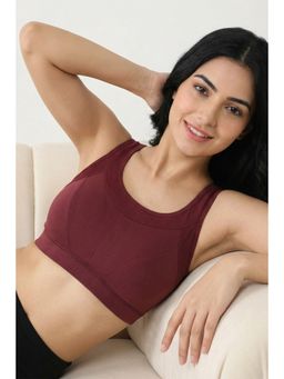 Zivame - Velocity Easy Movement Sports Bra with Removable Padding - Maroon
