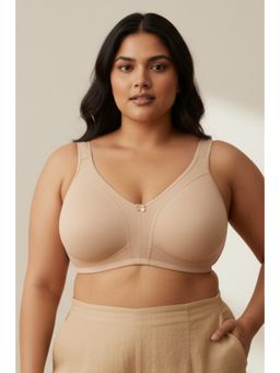 Zivame - True Curve Cotton Laminated Non Wired Full Coverage Sag Lift Bra - Beige