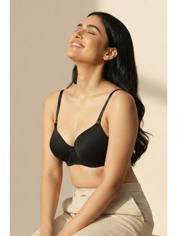 Zivame - Padded Non Wired T-shirt Bra - Anthracite Black