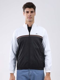 Monte Carlo - Men Black Regular Fit Colorblock Stand Collar Full Sleeve Jacket