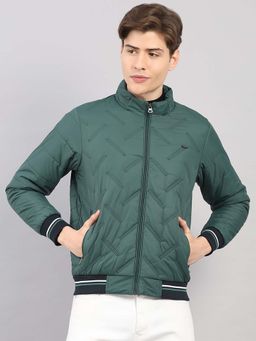 Monte Carlo - Men Green Regular Fit Solid Hooded Full Sleeve Jacket