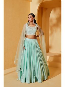 Suruchi Parakh - Womens Embellished Blouse with Lehenga and Dupatta (Set of 3)