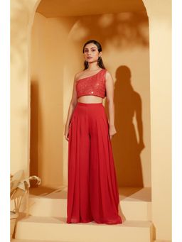 Suruchi Parakh - Womens Red Embellished Co-ord (Set of 2)