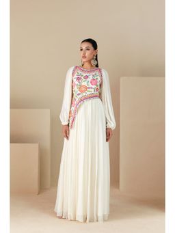 Suruchi Parakh - Womens Off White Embroidered Maxi Dress