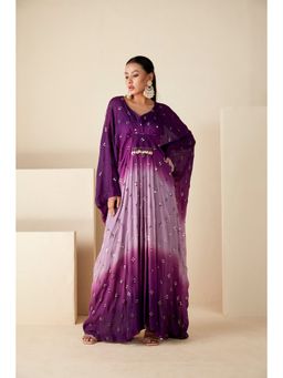 Suruchi Parakh - Purple Embellished Kaftan with Inner (Set of 2)