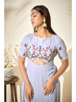 Suruchi Parakh - Womens Blue Embroidered Maxi Dress