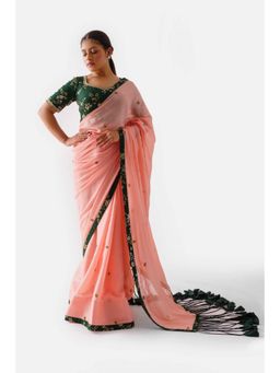 Suruchi Parakh - Sequined Saree with Blouse and Petticoat with Stitched