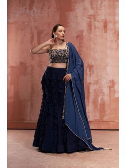 Suruchi Parakh - Womens Embellished Blouse with Lehenga and Dupatta (Set of 3)