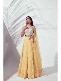 Suruchi Parakh - Womens Embellished Blouse with Lehenga and Dupatta (Set of 3)