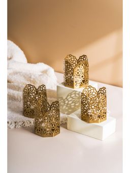 SG Home - Metal Cutwork Tea Light Holder (Set Of 4)