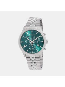 Ferragamo - Men Quartz Green Dial Chronograph Stainless Steel Watch Sfez01124 (M)