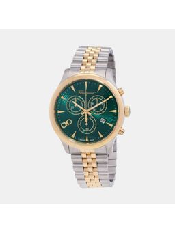 Ferragamo - Men Quartz Green Dial Chronograph Stainless Steel Watch Sfez01224 (M)