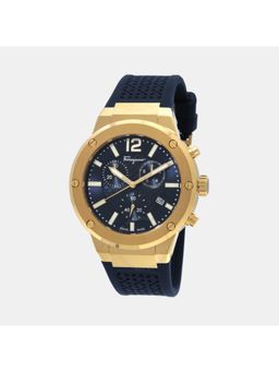 Ferragamo - Men Quartz Blue Dial Chronograph Silicone Watch Sfje00824 (M)