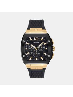 Ferragamo - Men Quartz Black Dial Chronograph Rubber Watch Sfke00624 (M)