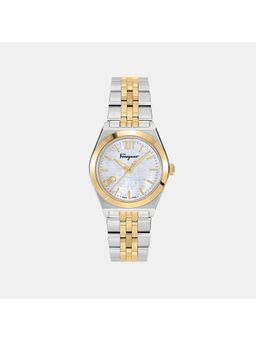 Ferragamo - Women Quartz Mop White Dial Analog Stainless Steel Watch Sfkj00223 (M)