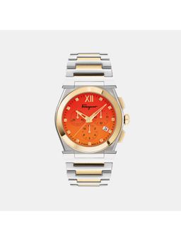 Ferragamo - Women Quartz Orange Dial Chronograph Stainless Steel Watch Sfkl00923 (M)