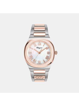 Ferragamo - Women Quartz Mop White Dial Analog Stainless Steel Watch Sfks00223 (M)