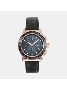 Ferragamo - Quartz Unisex Black Chronograph Leather Watch Sfkw00123 (M)