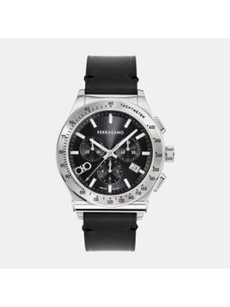 Ferragamo - Men Black Chronograph Leather Watch Sfkz00123 (M)