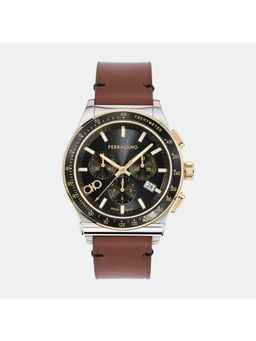 Ferragamo - Men Black Chronograph Leather Watch Sfkz00323 (M)