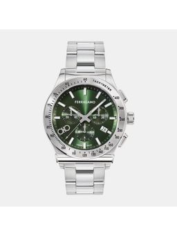 Ferragamo - Men Green Chronograph Stainless Steel Watch Sfkz00423 (M)