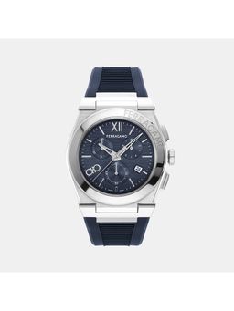 Ferragamo - Men Quartz Blue Dial Chronograph Silicone Watch Sfmr00724 (M)
