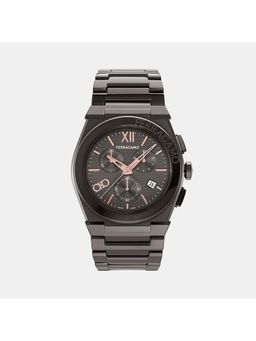 Ferragamo - Men Quartz Dark Grey Dial Chronograph Stainless Steel Watch Sfmr01124 (M)