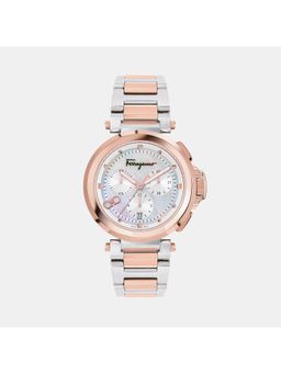 Ferragamo - Women Quartz Mop White Dial Chronograph Stainless Steel Watch Sfmw00422 (M)