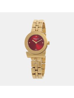 Ferragamo - Women Quartz Red Dial Analog Stainless Steel Watch Sfpd02424 (M)