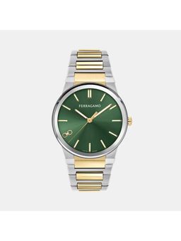 Ferragamo - Men Quartz Green Dial Analog Stainless Steel Watch Sfst00324 (M)