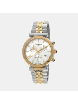 Ferragamo - Unisex Quartz White Dial Chronograph Stainless Steel Watch Sfyb02324 (M)