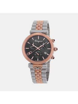 Ferragamo - Unisex Quartz Black Dial Chronograph Stainless Steel Watch Sfyb02524 (M)