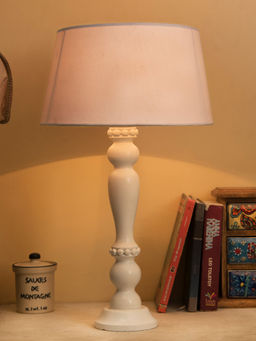 Homesake - Eureka White Wood Table Lamp White Drum