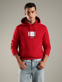 Tommy Hilfiger - Red Logo Regular Fit Cotton Hoodie