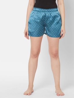 Sweet Dreams - Teal Women Polka Print Shorts