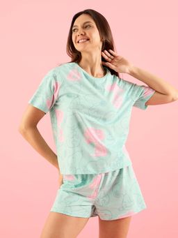 Sweet Dreams - Blue Snoopy Style'in Shorts Nightsuit (Set of 2)