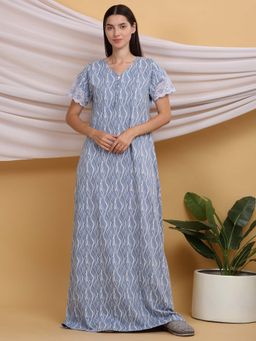 Sweet Dreams - Grey Women Printed Night Dress